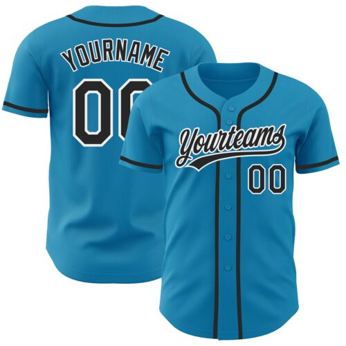 PantherBlue0039_9c9ca618-4e5d-4894-9b1c-0ef37ad9d602 Custom Panther Blue Black-White Authentic Baseball Jersey