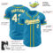 Custom Panther Blue White-Yellow Authentic Baseball Jersey