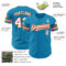 Custom Panther Blue White-Orange Authentic Baseball Jersey