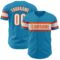 Custom Panther Blue White-Orange Authentic Baseball Jersey