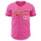 Custom Pink Red-White Authentic Baseball Jersey
