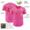 Custom Pink Red-White Authentic Baseball Jersey