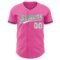 Custom Pink White-Black Authentic Baseball Jersey