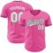 Custom Pink White-Black Authentic Baseball Jersey