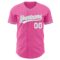 Custom Pink White-Gray Authentic Baseball Jersey