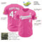 Custom Pink White-Gray Authentic Baseball Jersey