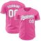 Custom Pink White-Gray Authentic Baseball Jersey