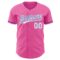 Custom Pink White-Purple Authentic Baseball Jersey