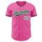 Custom Pink Green-White Authentic Baseball Jersey