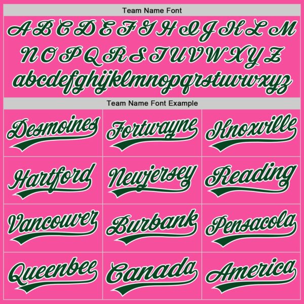 Custom Pink Green-White Authentic Baseball Jersey