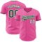 Custom Pink Green-White Authentic Baseball Jersey