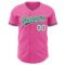 Custom Pink Kelly Green-White Authentic Baseball Jersey