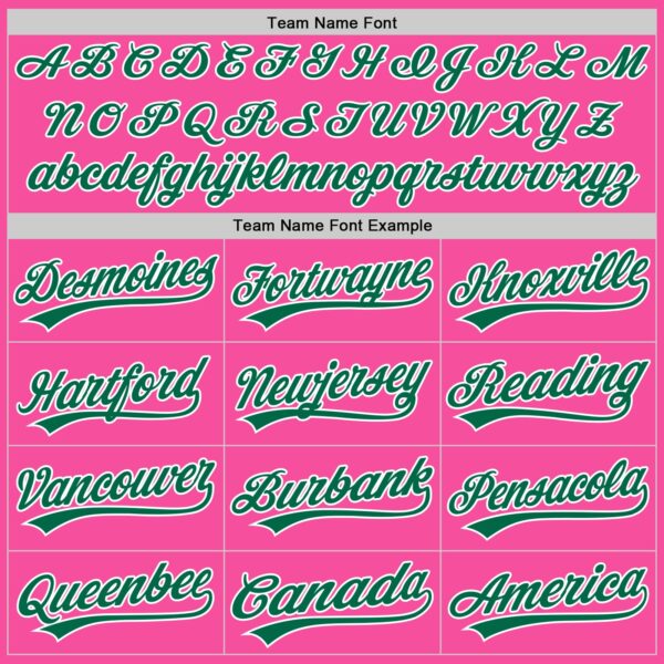 Custom Pink Kelly Green-White Authentic Baseball Jersey