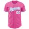 Custom Pink White-Light Blue Authentic Baseball Jersey