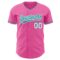 Custom Pink Teal-White Authentic Baseball Jersey