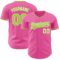 Custom Pink Neon Green Black-White Authentic Baseball Jersey