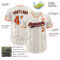 Custom Cream Navy Pinstripe Orange-Navy Authentic Baseball Jersey