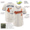 Custom Cream Navy Pinstripe Orange-Navy Authentic Baseball Jersey