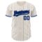 Custom Cream Navy Pinstripe Royal Navy-White Authentic Baseball Jersey