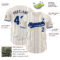 Custom Cream Navy Pinstripe Royal Navy-White Authentic Baseball Jersey