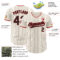 Custom Cream Black Pinstripe Black-Red Authentic Baseball Jersey