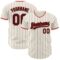 Custom Cream Black Pinstripe Black-Red Authentic Baseball Jersey