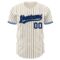 Custom Cream Black Pinstripe Royal Black-White Authentic Baseball Jersey