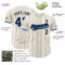 Custom Cream Black Pinstripe Royal Black-White Authentic Baseball Jersey