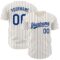 Custom Cream Royal Pinstripe Royal Authentic Baseball Jersey
