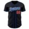 Custom Black Royal Pinstripe Royal Red-White Authentic Baseball Jersey