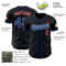 Custom Black Royal Pinstripe Royal Red-White Authentic Baseball Jersey