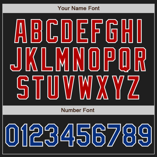 Custom Black Royal Pinstripe Royal Red-White Authentic Baseball Jersey