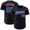 Custom Black Royal Pinstripe Royal Red-White Authentic Baseball Jersey