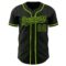 Custom Black Neon Green Pinstripe Neon Green Authentic Baseball Jersey