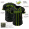 Custom Black Neon Green Pinstripe Neon Green Authentic Baseball Jersey