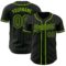 Custom Black Neon Green Pinstripe Neon Green Authentic Baseball Jersey