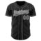 Custom Black White Pinstripe Steel Gray-White Authentic Baseball Jersey