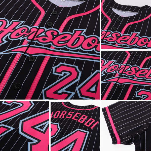 Custom Black Cream Pinstripe Green-Old Gold Authentic Baseball Jersey