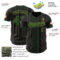 Custom Black Cream Pinstripe Green-Old Gold Authentic Baseball Jersey