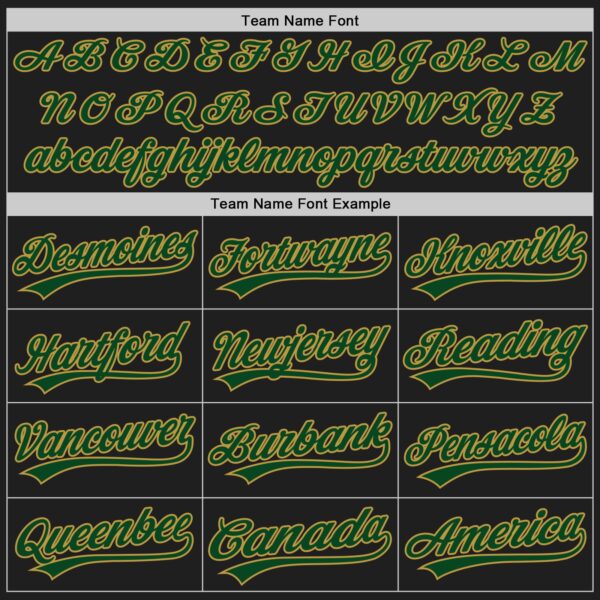 Custom Black Cream Pinstripe Green-Old Gold Authentic Baseball Jersey