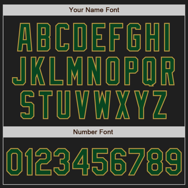 Custom Black Cream Pinstripe Green-Old Gold Authentic Baseball Jersey