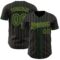 Custom Black Cream Pinstripe Green-Old Gold Authentic Baseball Jersey
