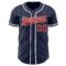 Custom Navy White Pinstripe Red-White Authentic Baseball Jersey
