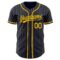 Custom Navy Yellow Pinstripe Yellow Authentic Baseball Jersey