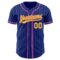 Custom Royal White Pinstripe Neon Yellow-Pink Authentic Baseball Jersey