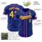Custom Royal White Pinstripe Neon Yellow-Pink Authentic Baseball Jersey