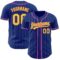 Custom Royal White Pinstripe Neon Yellow-Pink Authentic Baseball Jersey