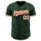 Custom Green White Pinstripe White-Orange Authentic Baseball Jersey