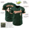 Custom Green White Pinstripe White-Orange Authentic Baseball Jersey