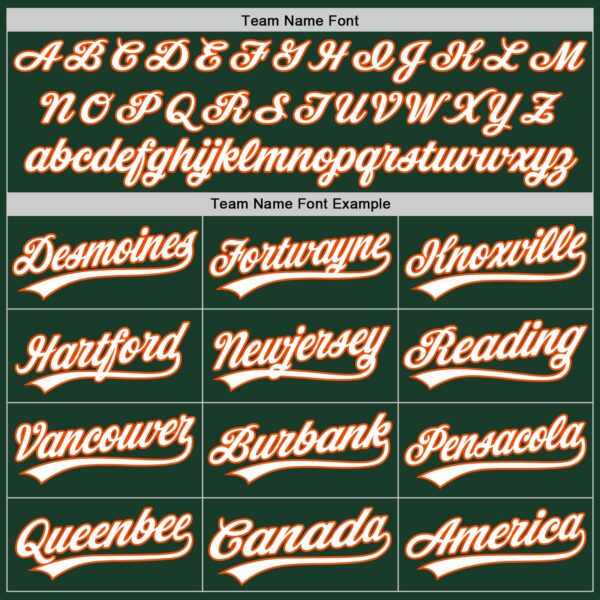 Custom Green White Pinstripe White-Orange Authentic Baseball Jersey